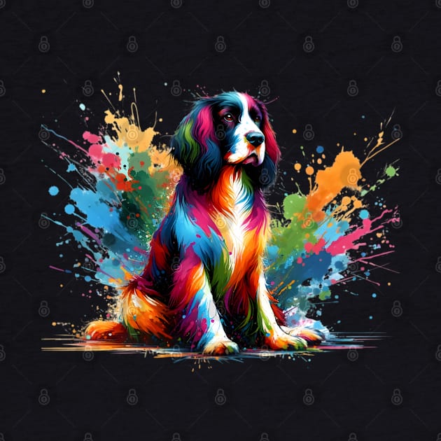 Artistic Field Spaniel in Vivid Splash Paint Style by ArtRUs